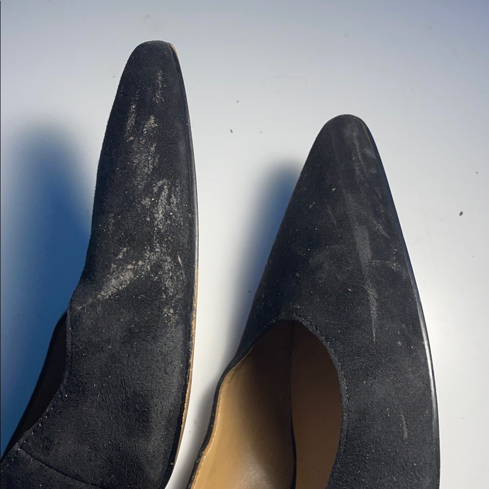 Banana Republic Black Slingback Suede Pointed Toe Women's Shoes - Picture 5 of 7